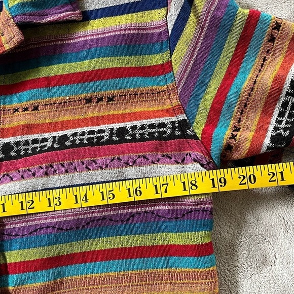 Chico's Design Southwestern Colorful Striped 100% Button Front Jacket Small - Picture 12 of 13